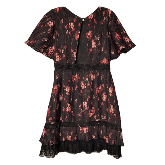 Anthropologie Foxiedox Biella black floral open back dress - Picture 4 of 9